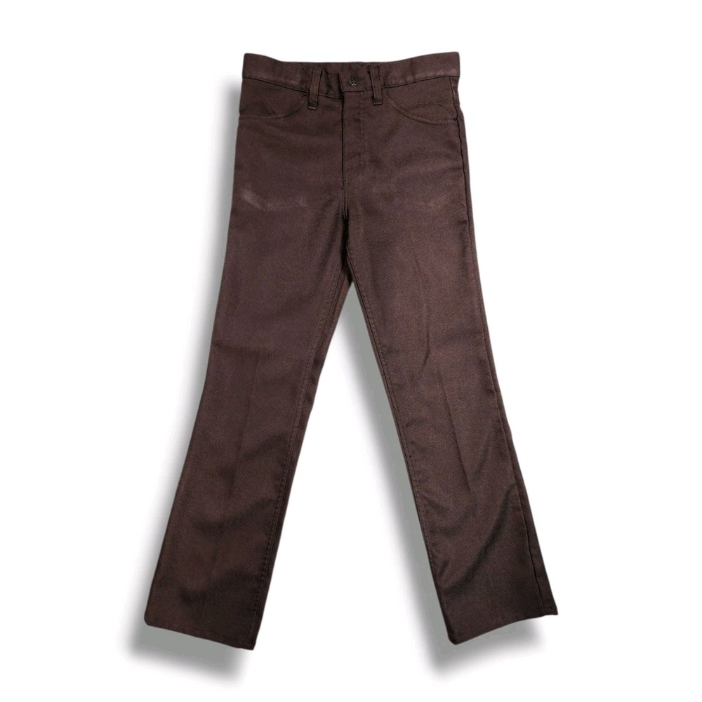 Vintage Ranger Jeans Brown 100%‎ Polyester Western Dress Pants Men's 30x29